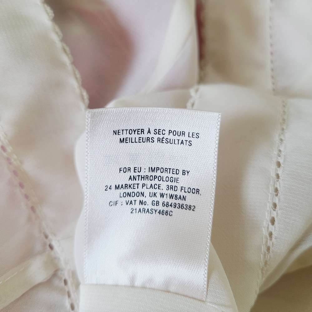 Moulinette Soeurs Pink Silk Shift Dress Floral‎ Pleated Neckline Knee Length 10 - Picture 7 of 8